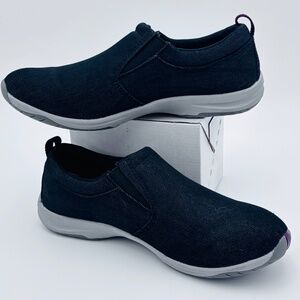 Lands End Slip-On Dark Blue Denim Casual Walking Work Shoe Women Size 8B EUC